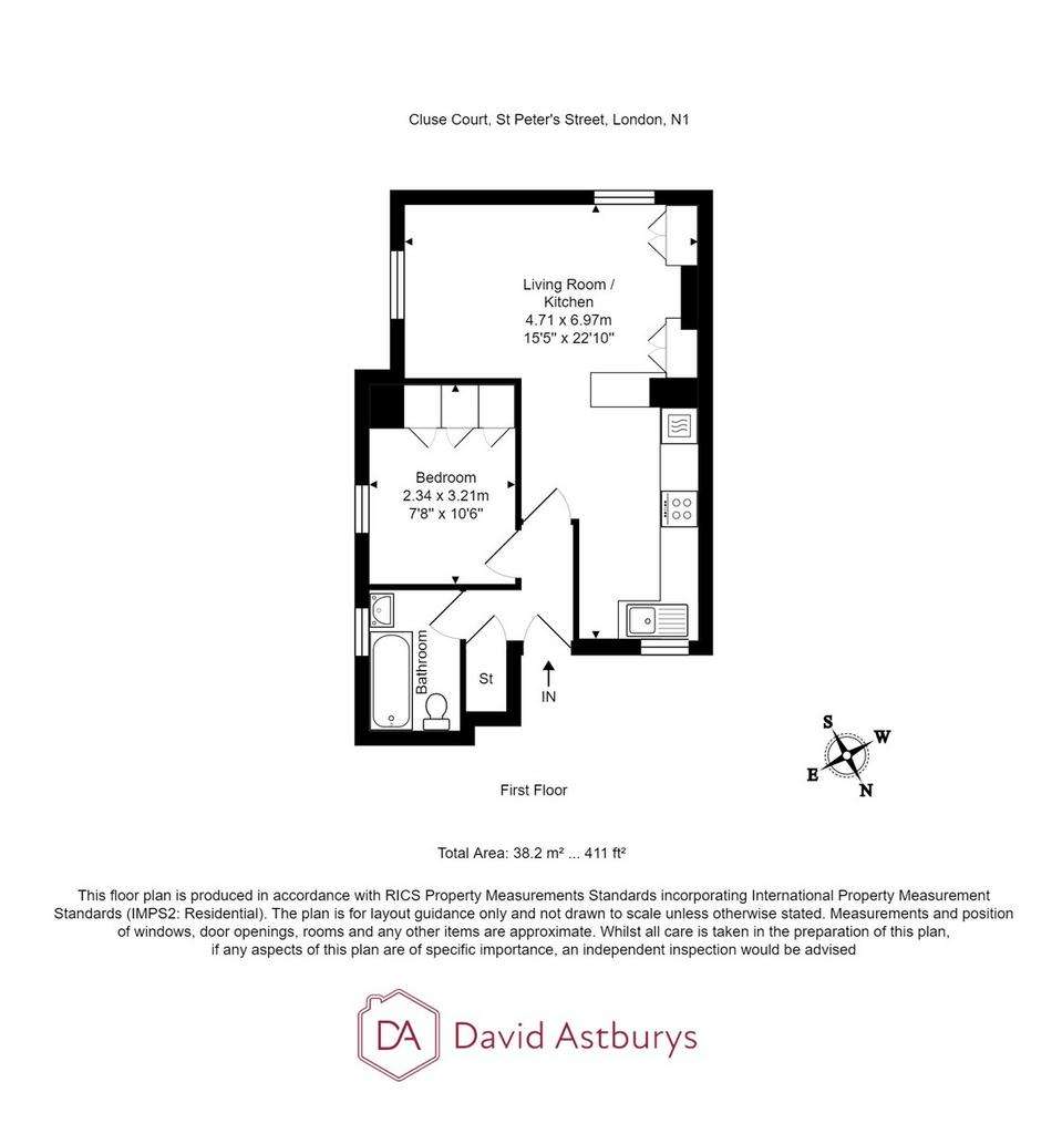 1 bedroom flat to rent - floorplan