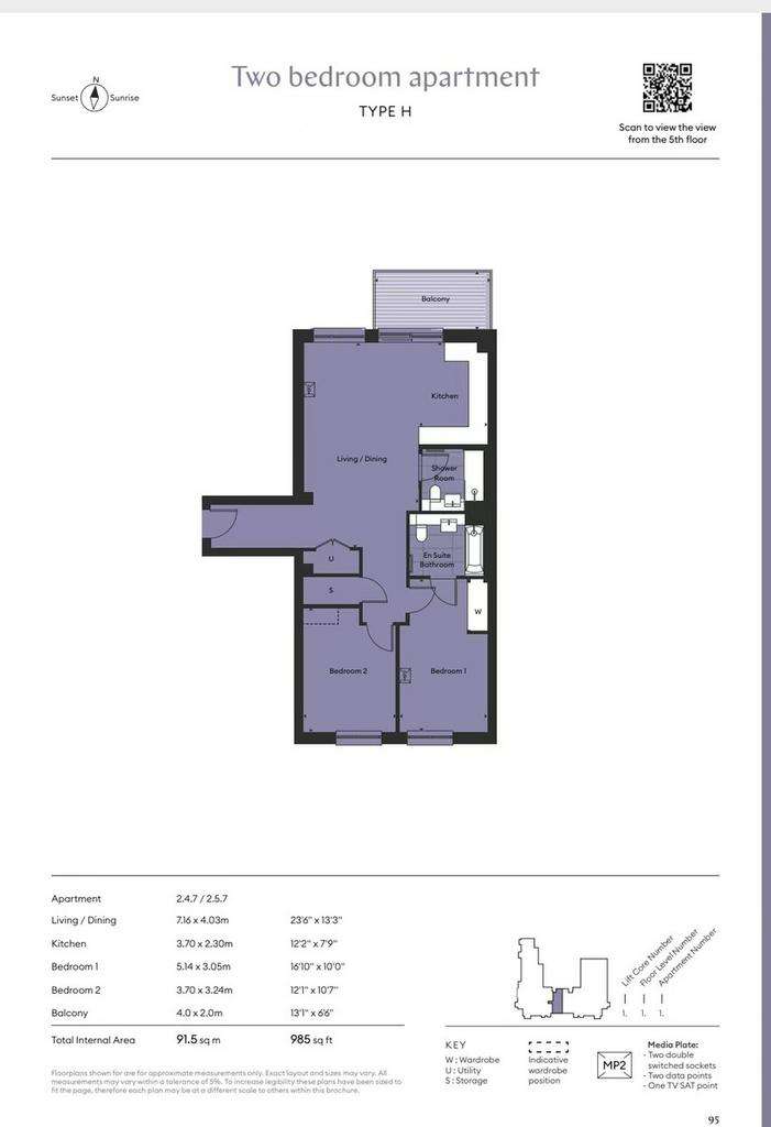 2 bedroom flat to rent - floorplan