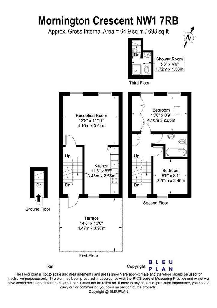 2 bedroom maisonette to rent - floorplan