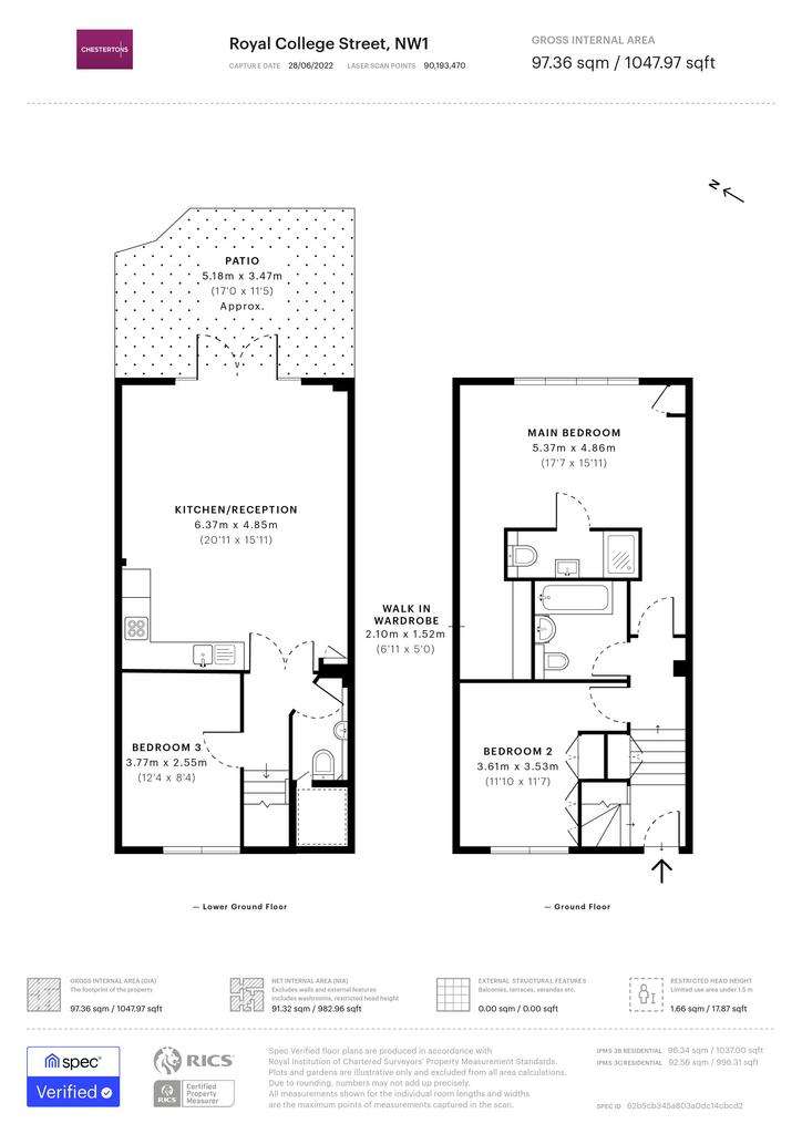 3 bedroom flat to rent - floorplan