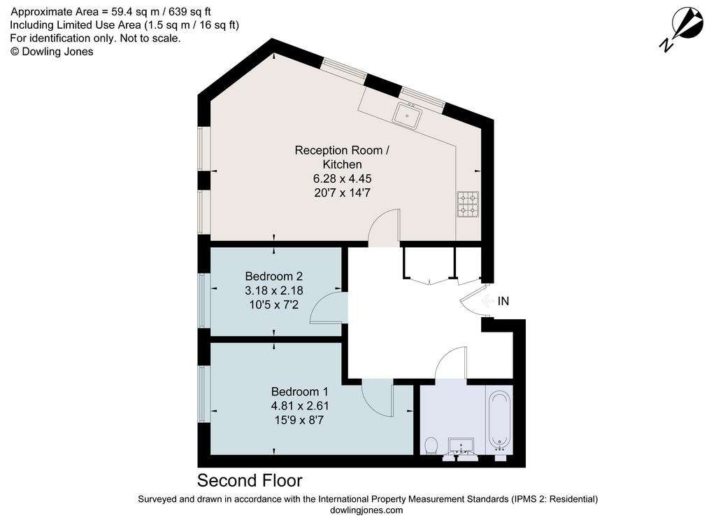 2 bedroom flat to rent - floorplan