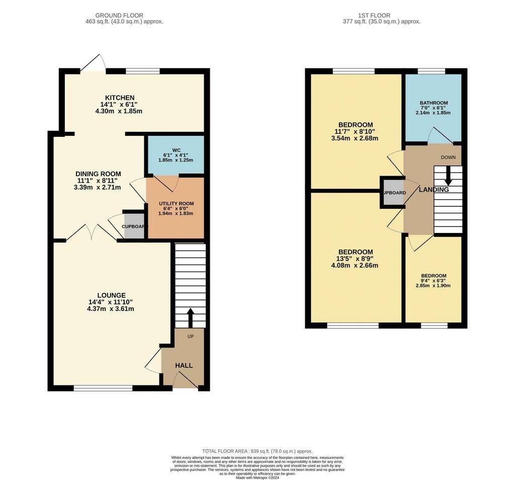 3 bedroom terraced house for sale - floorplan