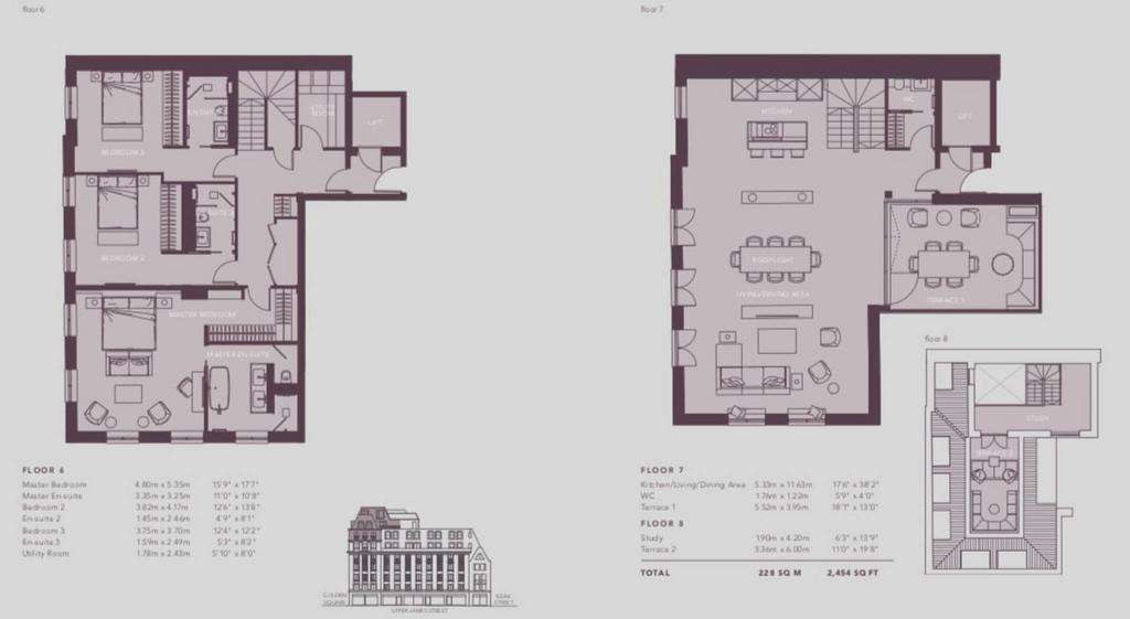 3 bedroom penthouse apartment to rent - floorplan