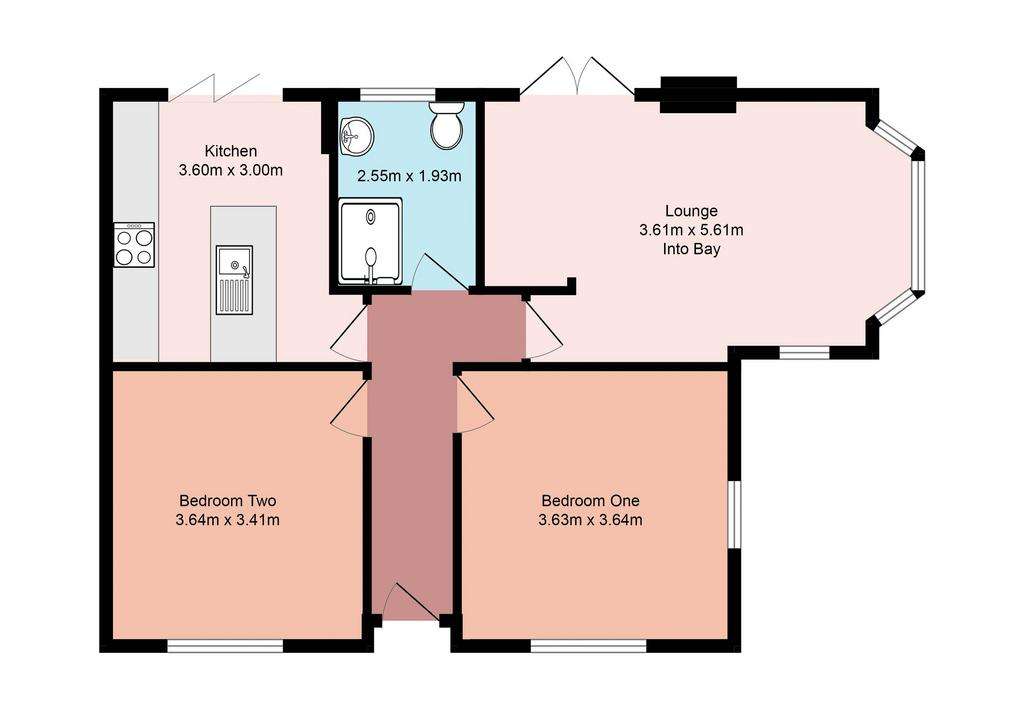 2 bedroom detached bungalow for sale - floorplan