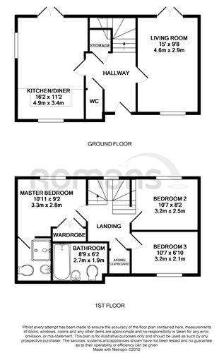 3 bedroom detached house to rent - floorplan