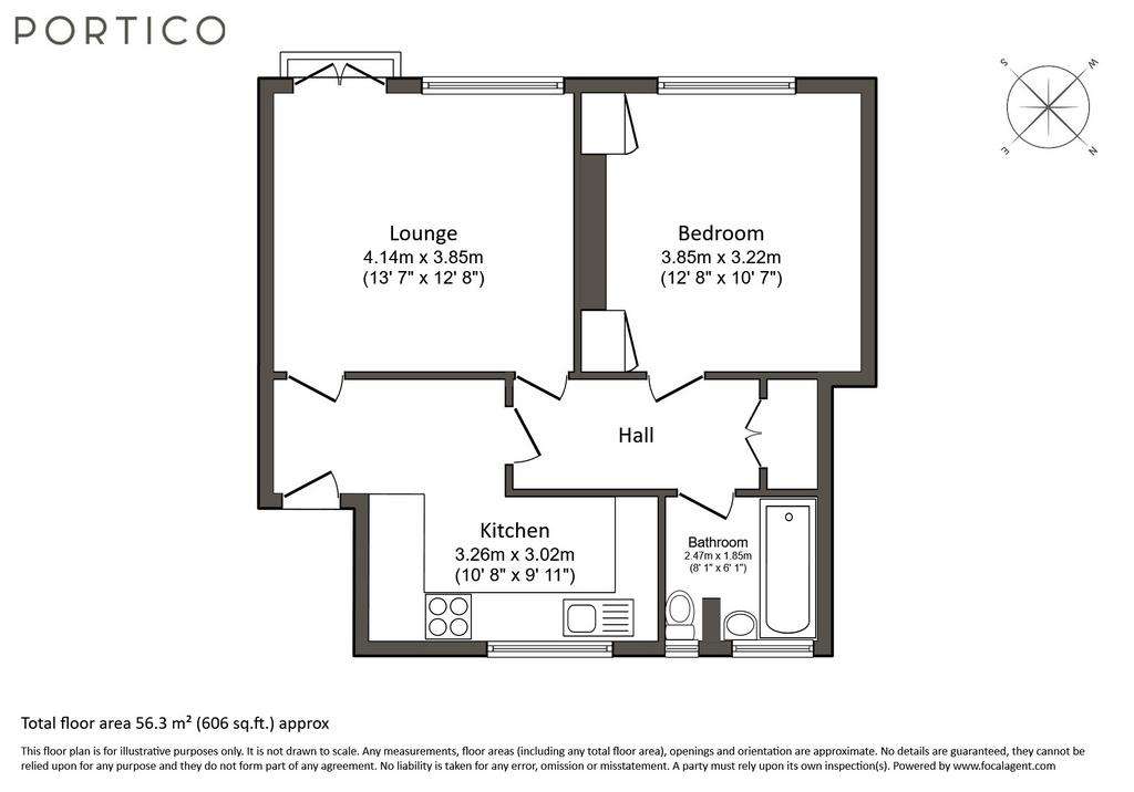 1 bedroom flat to rent - floorplan