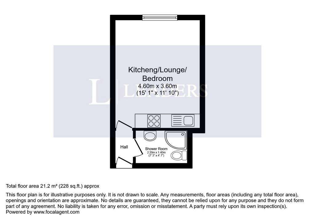 Studio flat to rent - floorplan