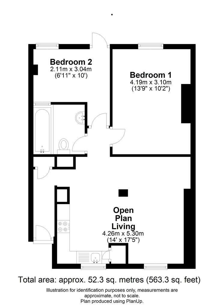 2 bedroom flat to rent - floorplan