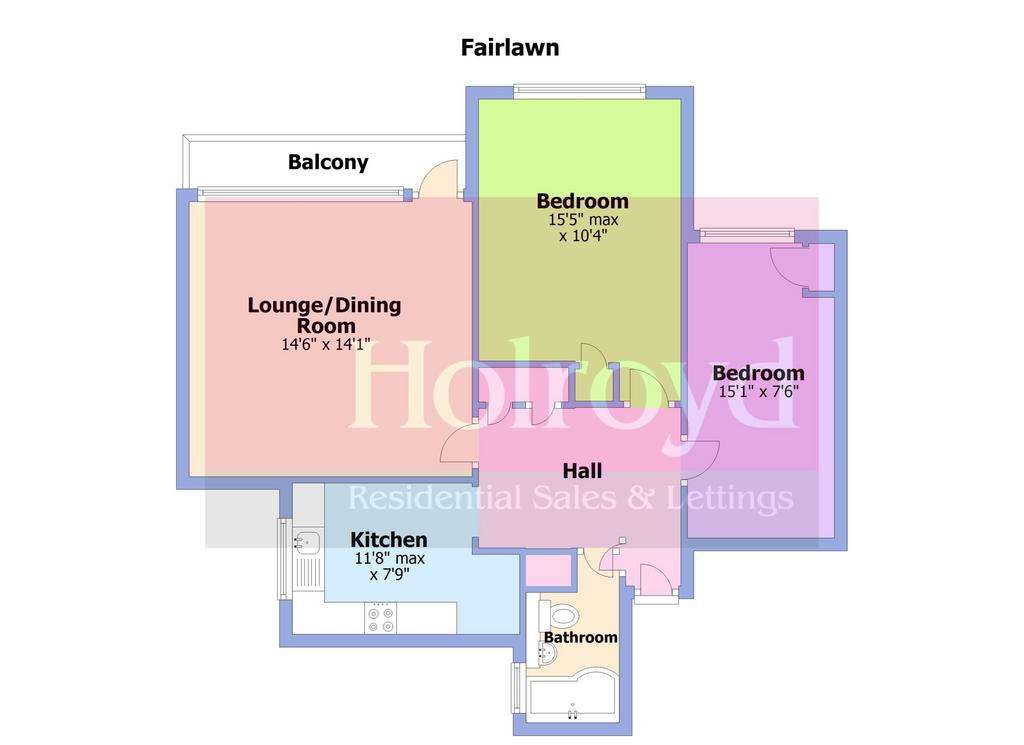 2 bedroom flat to rent - floorplan