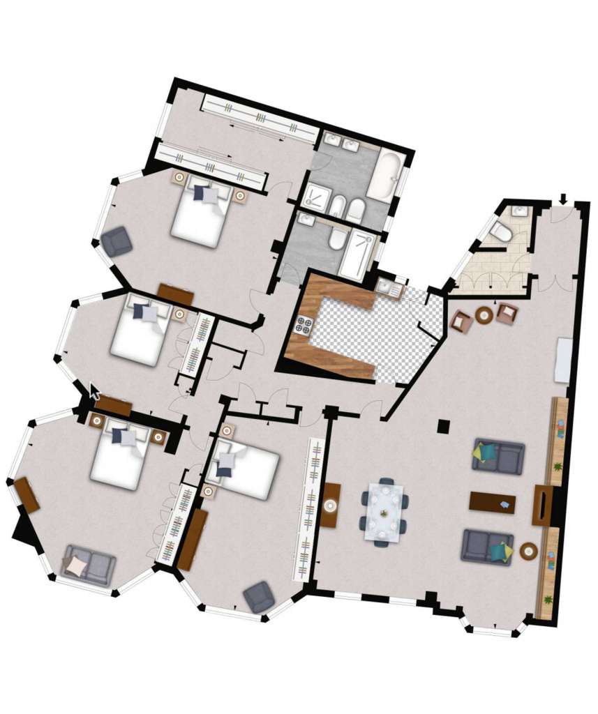 4 bedroom penthouse apartment to rent - floorplan