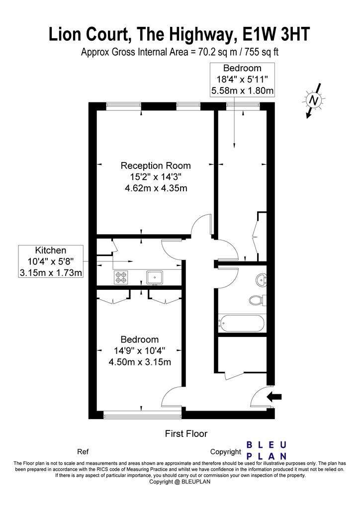 2 bedroom flat to rent - floorplan