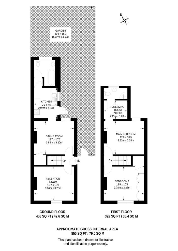 2 bedroom house to rent - floorplan