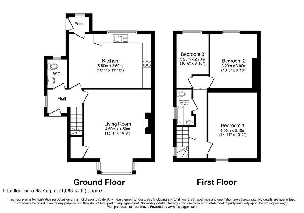 3 bedroom semi-detached house to rent - floorplan