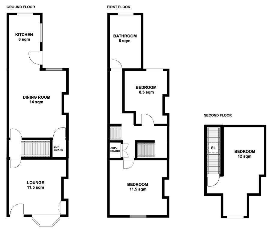 3 bedroom terraced house to rent - floorplan