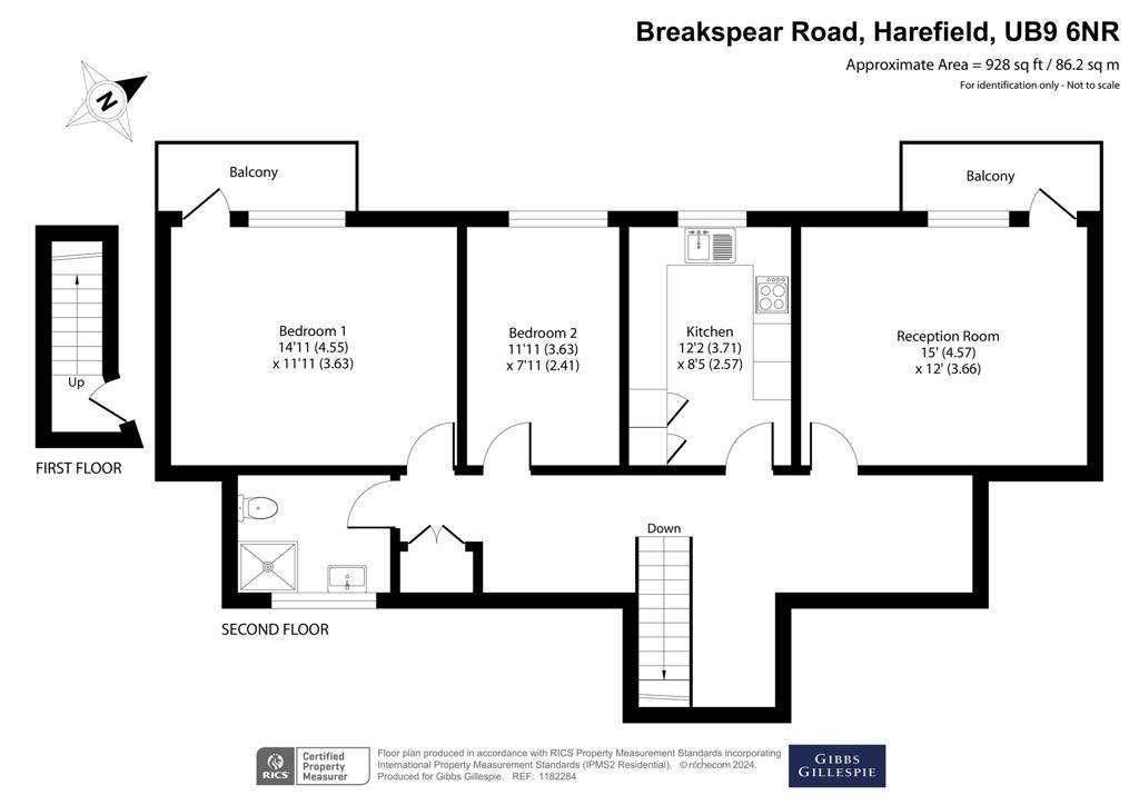 2 bedroom maisonette for sale - floorplan