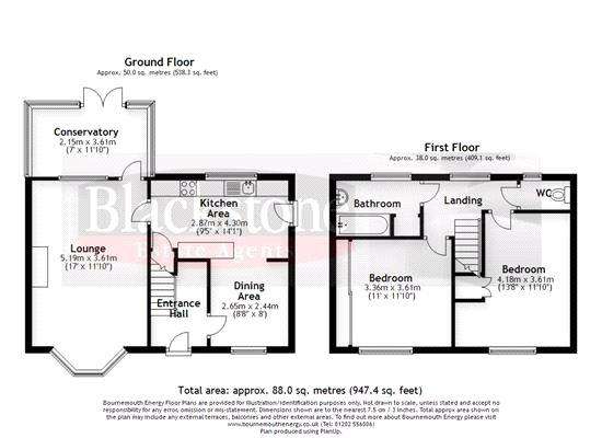 2 bedroom semi-detached house for sale - floorplan