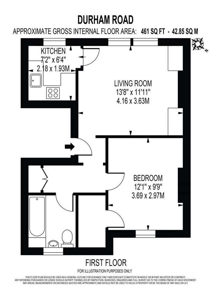 1 bedroom flat for sale - floorplan