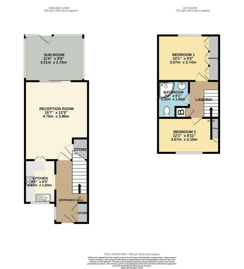 2 bedroom terraced house for sale - floorplan