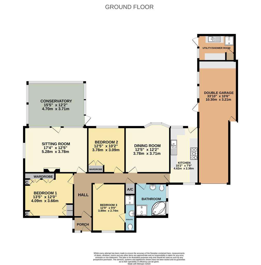 3 bedroom bungalow for sale - floorplan