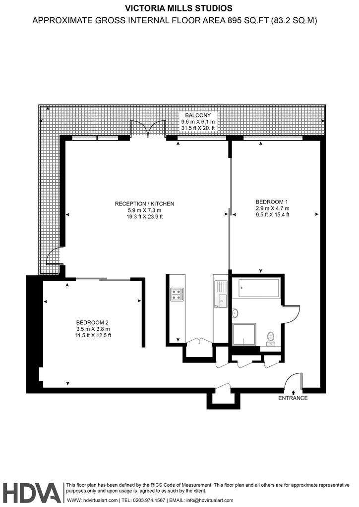 2 bedroom flat to rent - floorplan