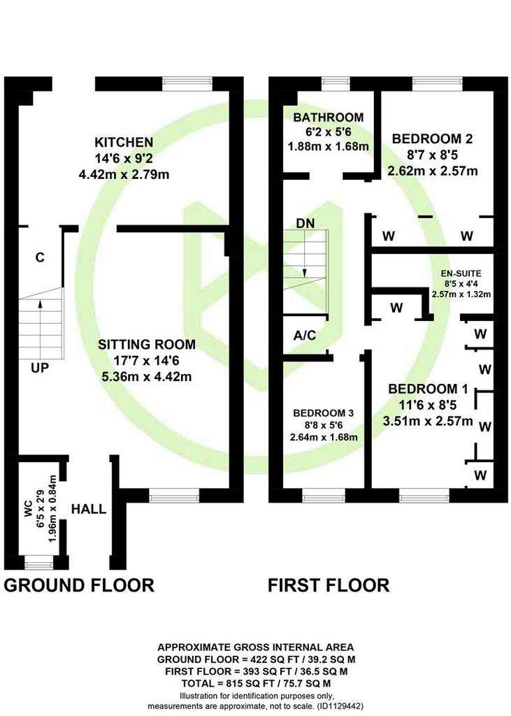 3 bedroom terraced house for sale - floorplan