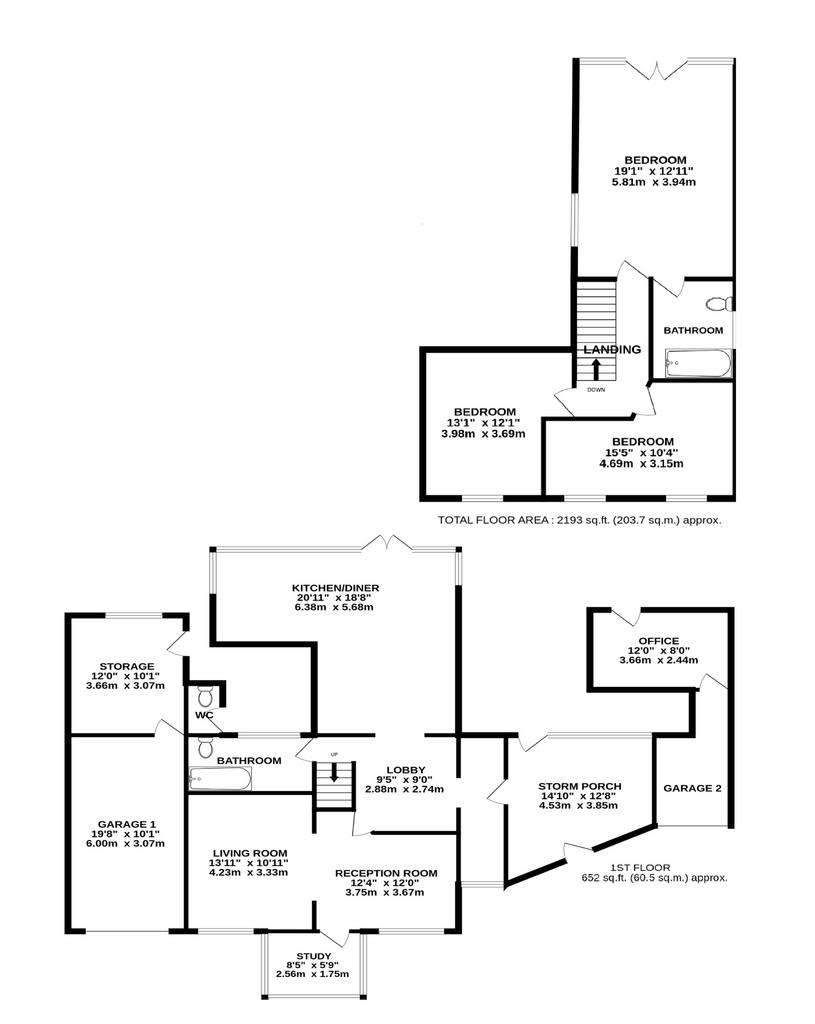 3 bedroom house for sale - floorplan