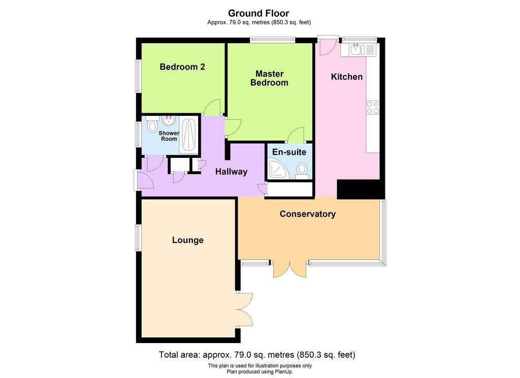 2 bedroom bungalow for sale - floorplan