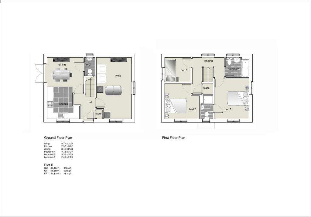 3 bedroom detached house for sale - floorplan