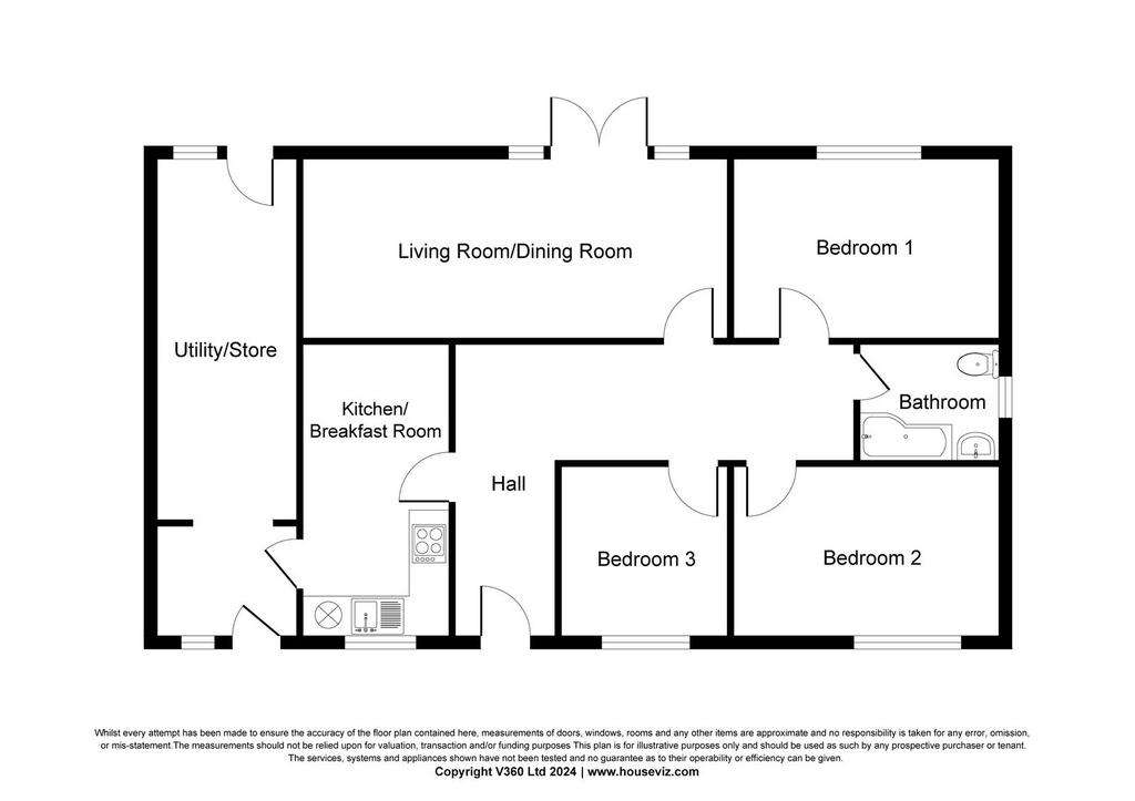 3 bedroom detached bungalow for sale - floorplan