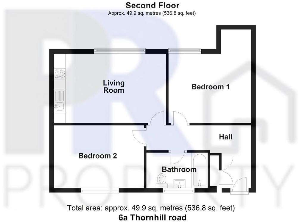 2 bedroom flat to rent - floorplan