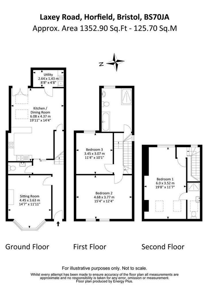 3 bedroom end of terrace house for sale - floorplan