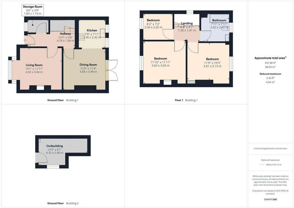 3 bedroom terraced house for sale - floorplan