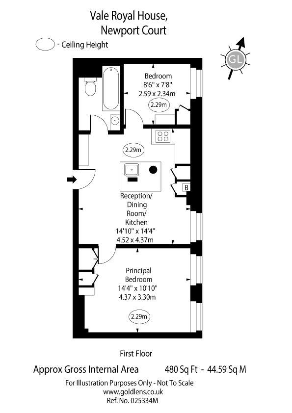 2 bedroom flat to rent - floorplan