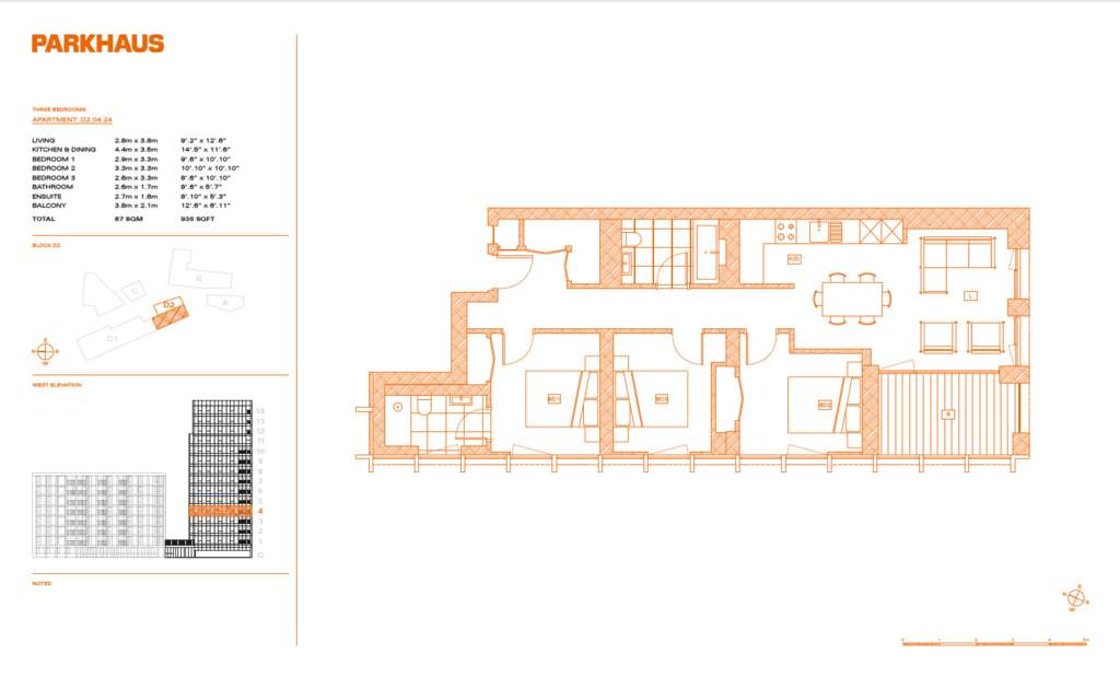 3 bedroom flat for sale - floorplan