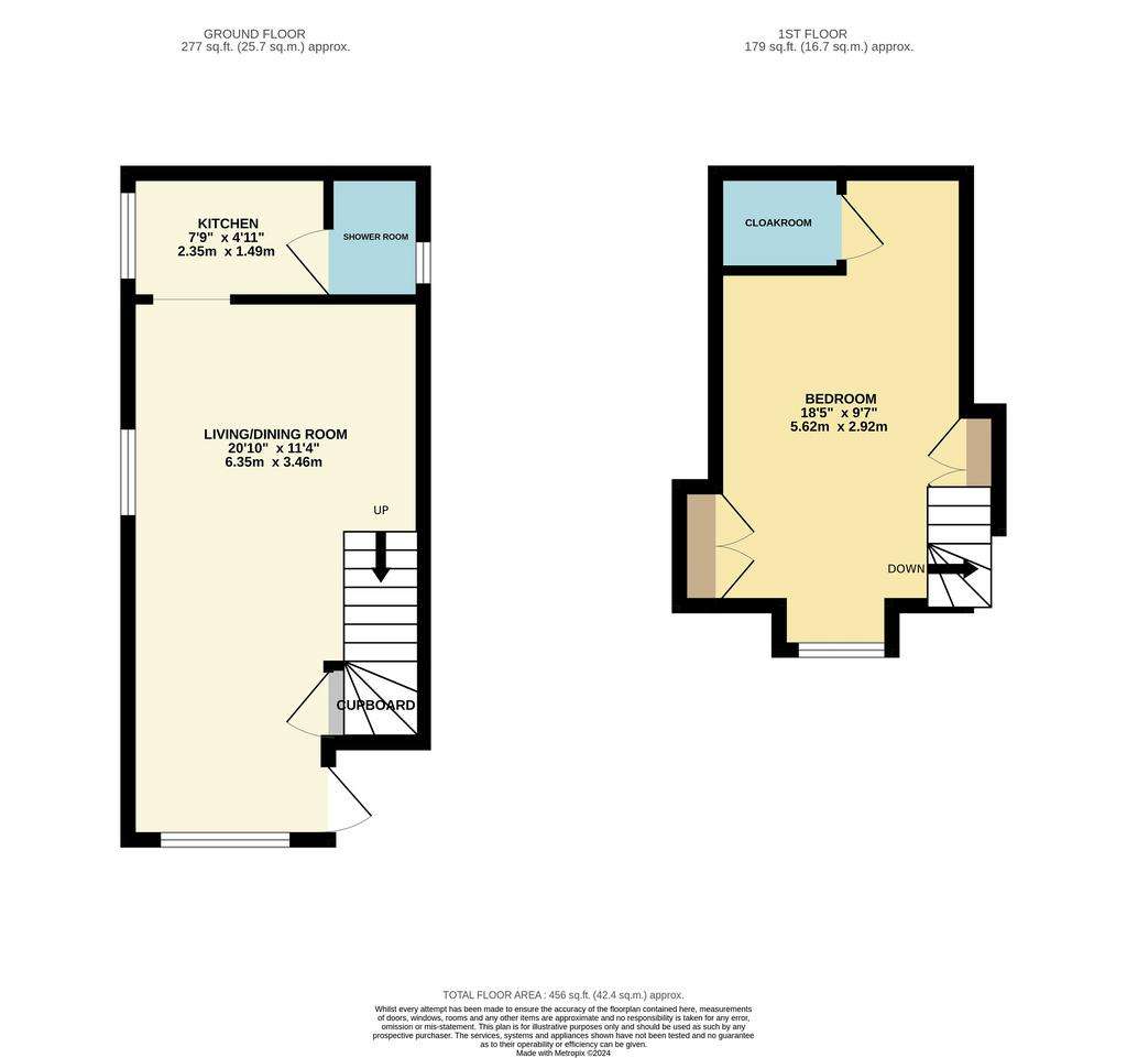 1 bedroom cottage to rent - floorplan