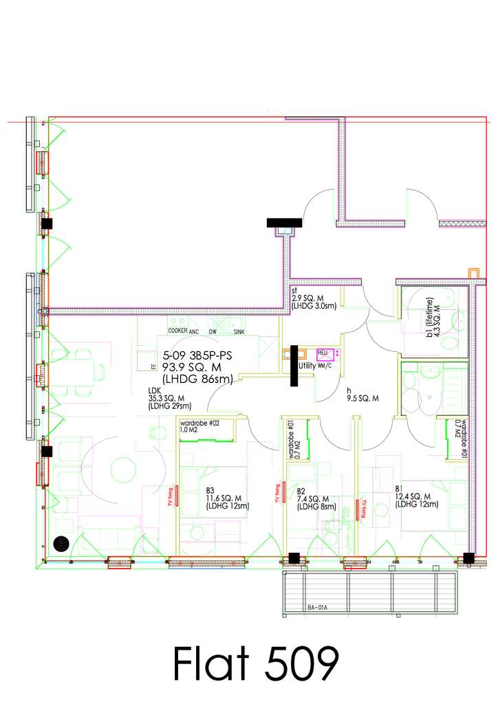 3 bedroom flat to rent - floorplan