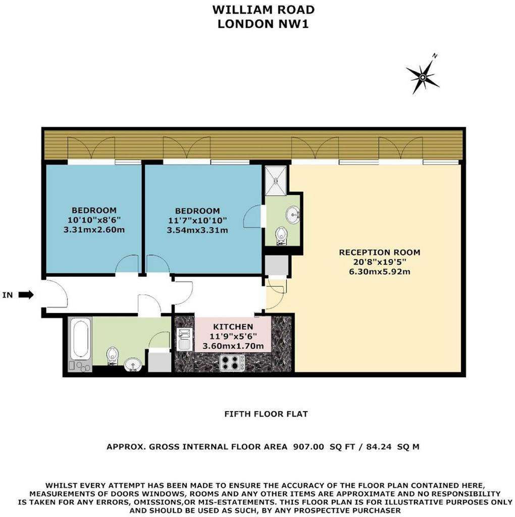 2 bedroom flat to rent - floorplan