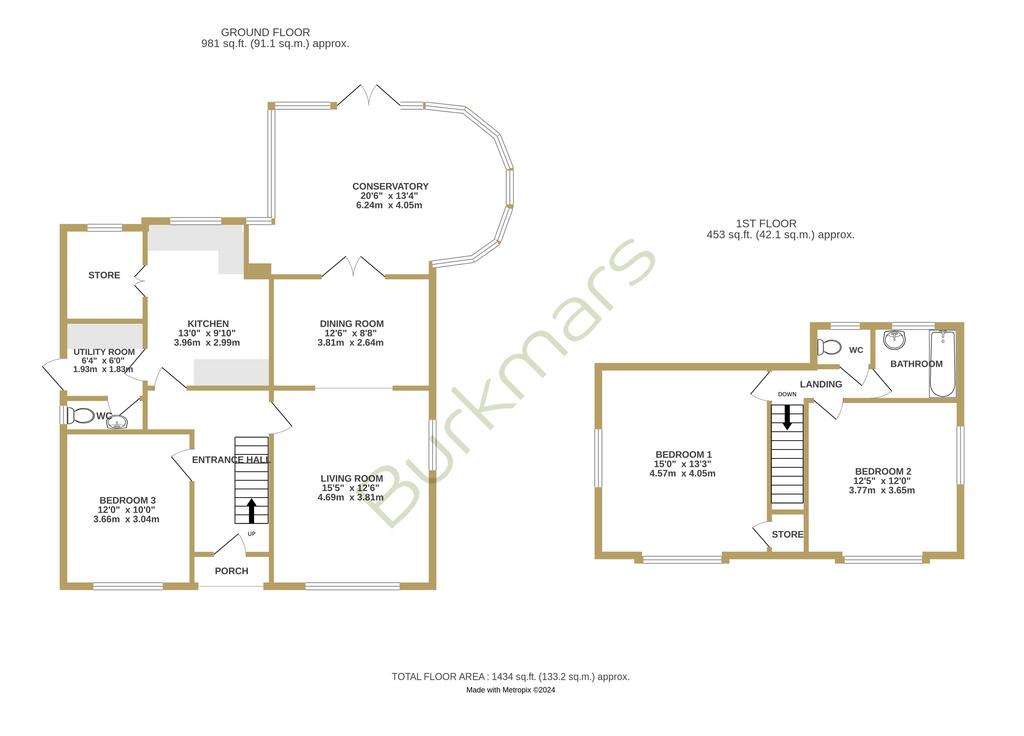 3 bedroom detached house for sale - floorplan