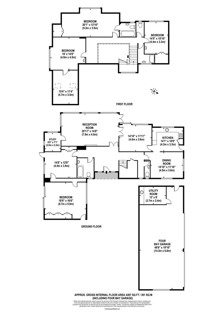 4 bedroom detached house to rent - floorplan