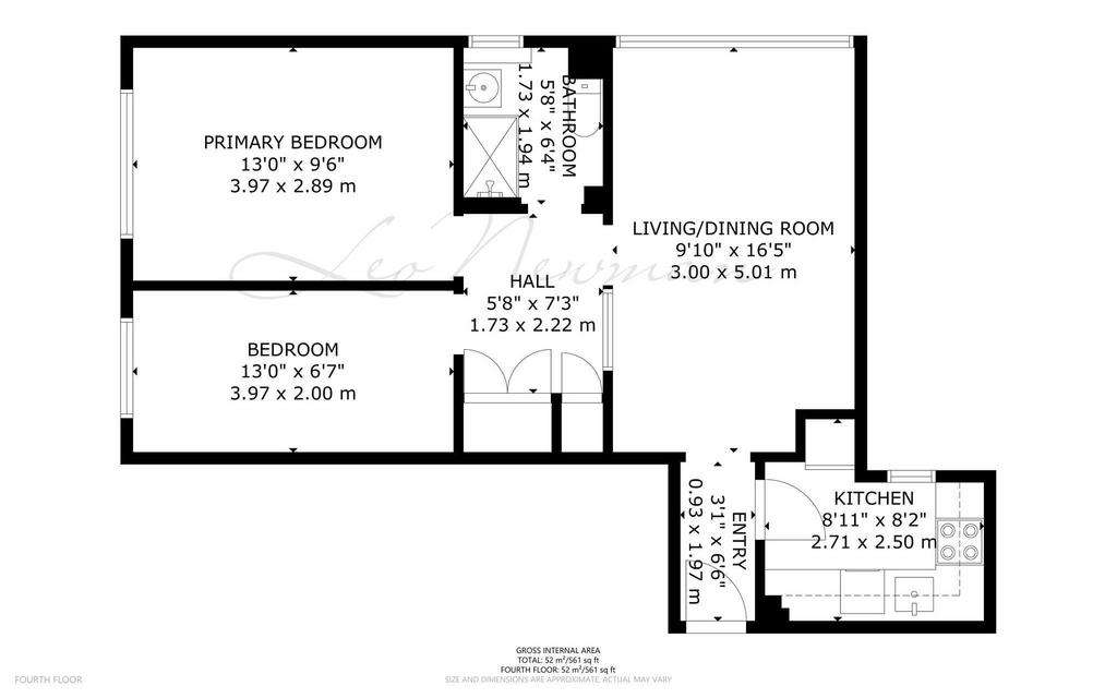 2 bedroom flat to rent - floorplan