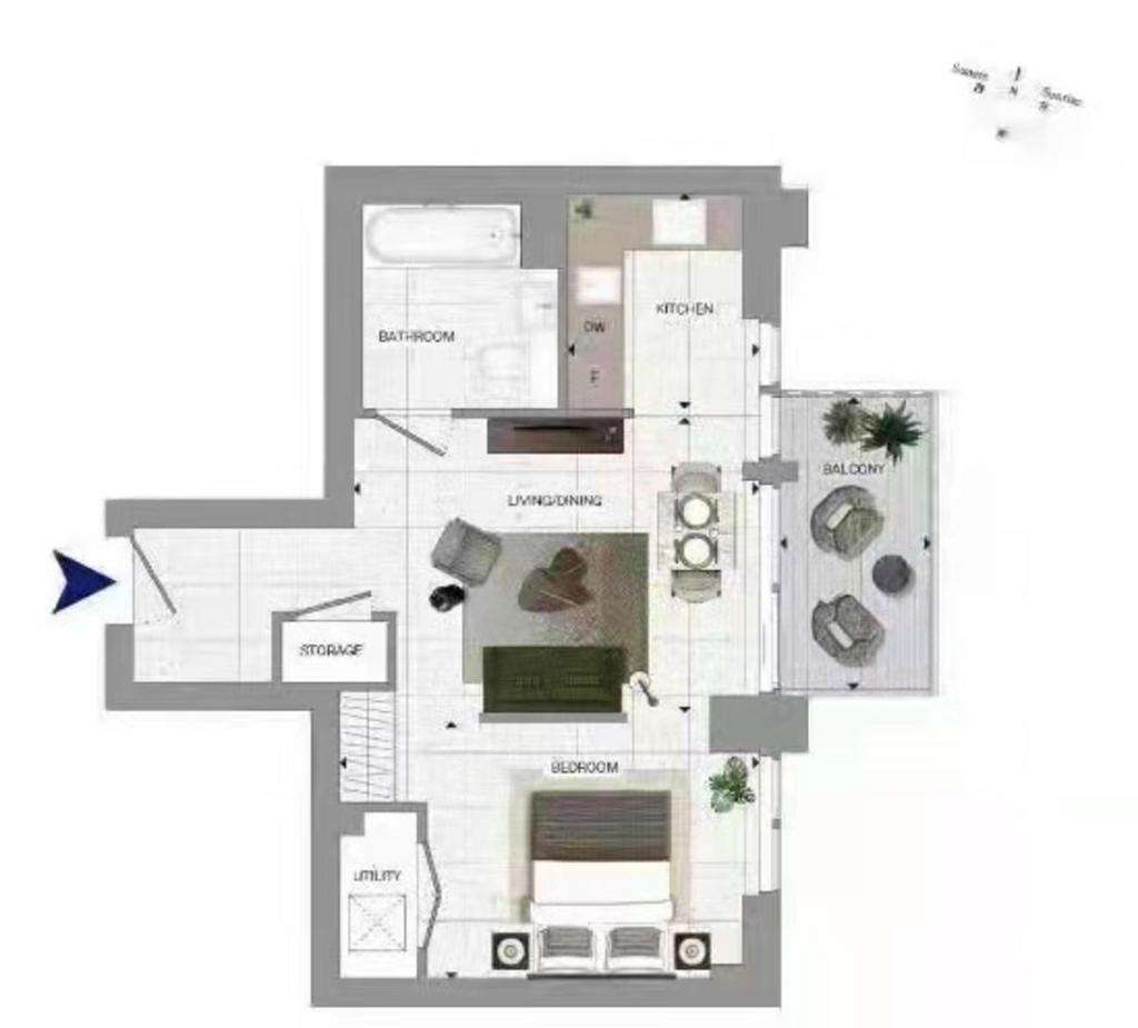 Studio flat to rent - floorplan