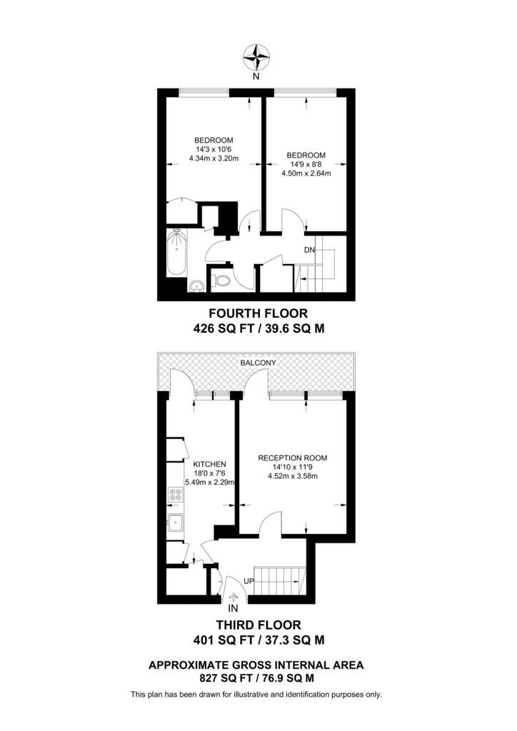 3 bedroom maisonette to rent - floorplan