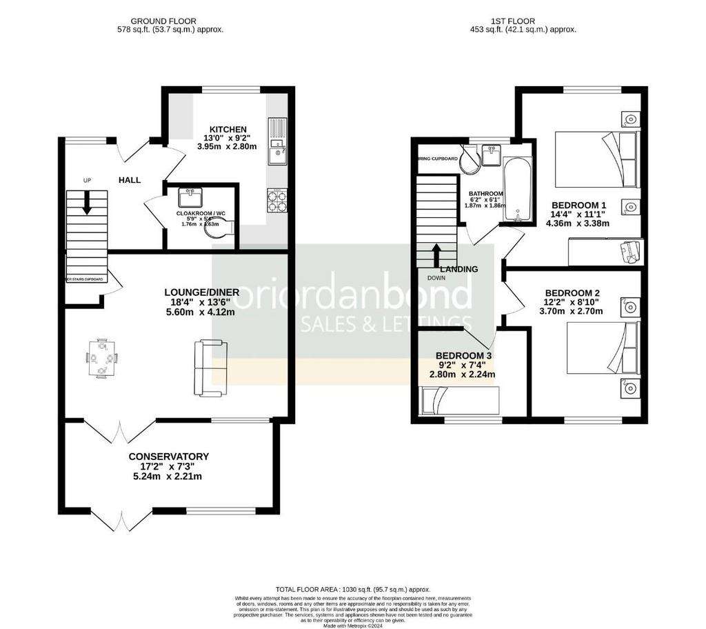 3 bedroom terraced house for sale - floorplan