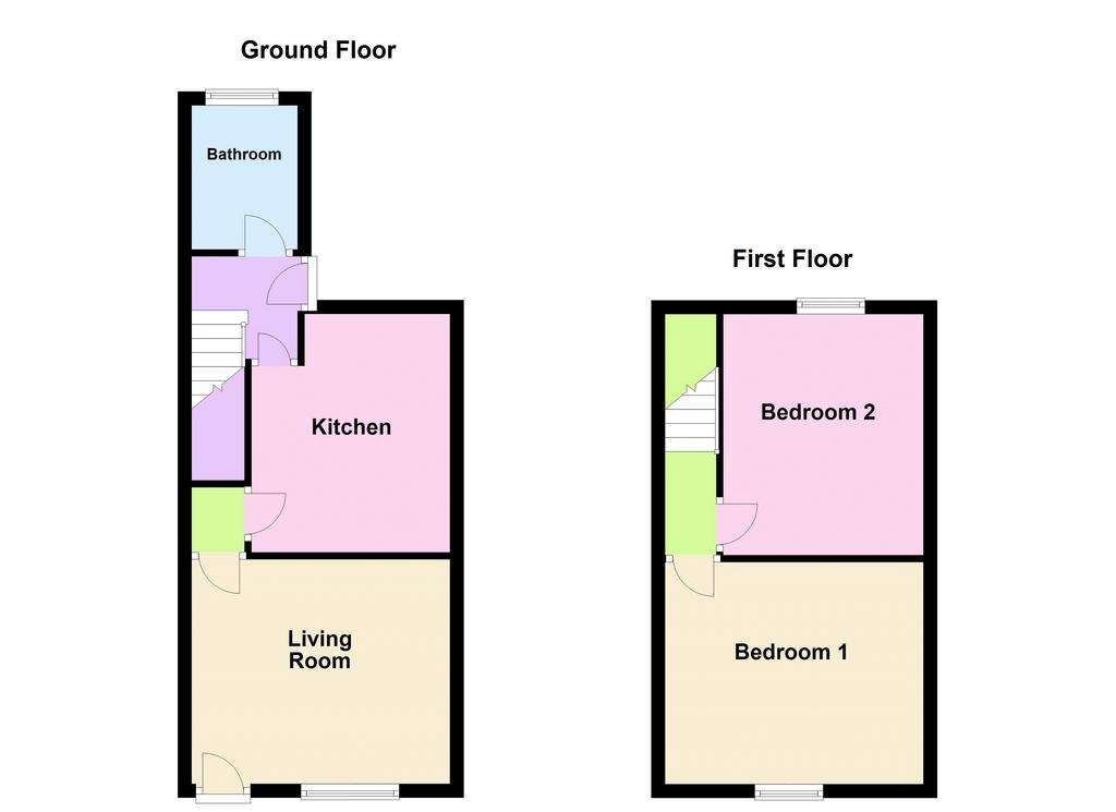 2 bedroom terraced house for sale - floorplan