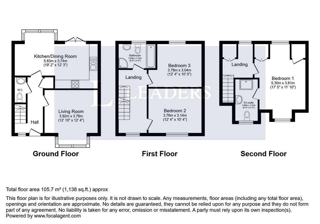 3 bedroom town house to rent - floorplan