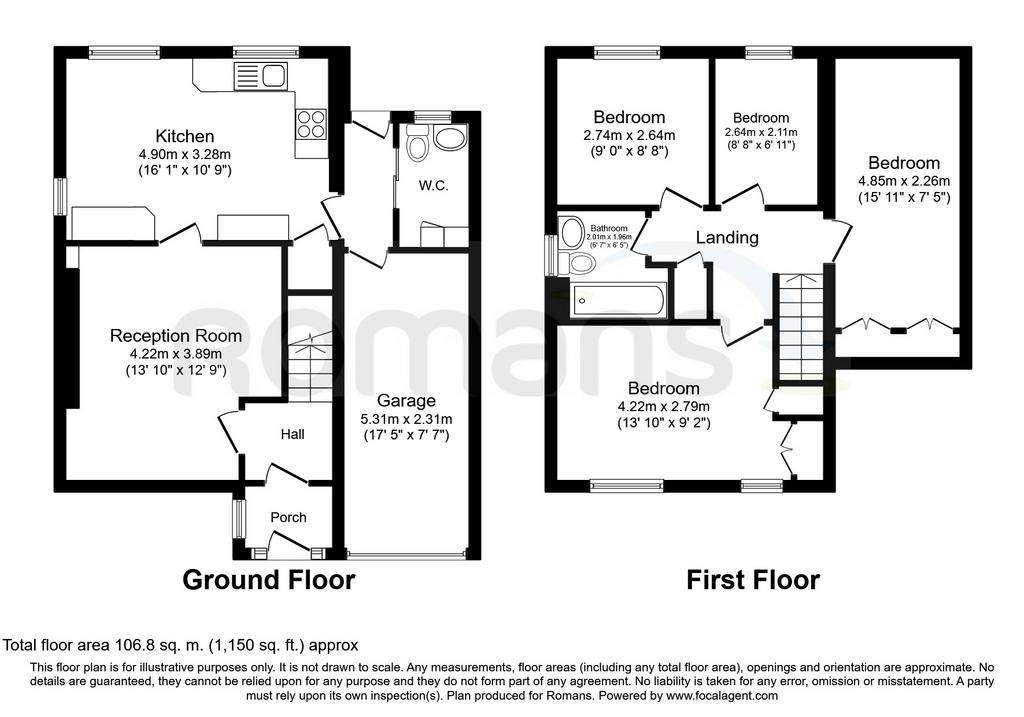 4 bedroom detached house to rent - floorplan