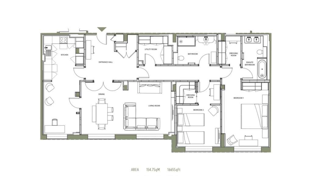 2 bedroom flat to rent - floorplan