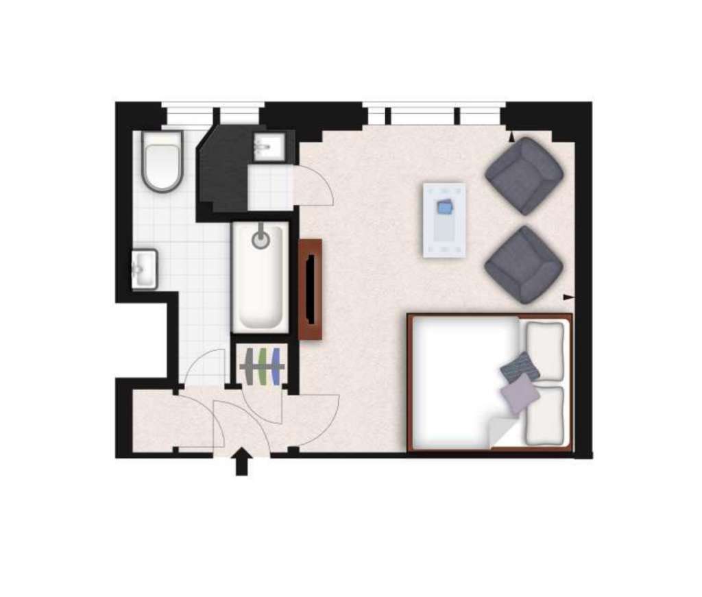 1 bedroom ground floor flat to rent - floorplan