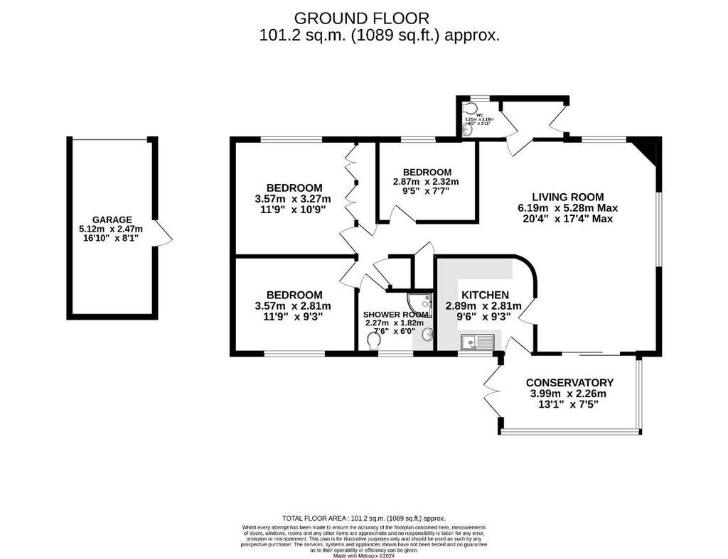 3 bedroom bungalow for sale - floorplan