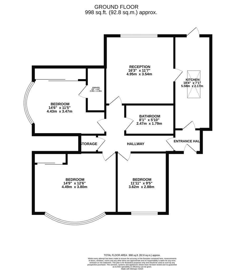 3 bedroom flat for sale - floorplan